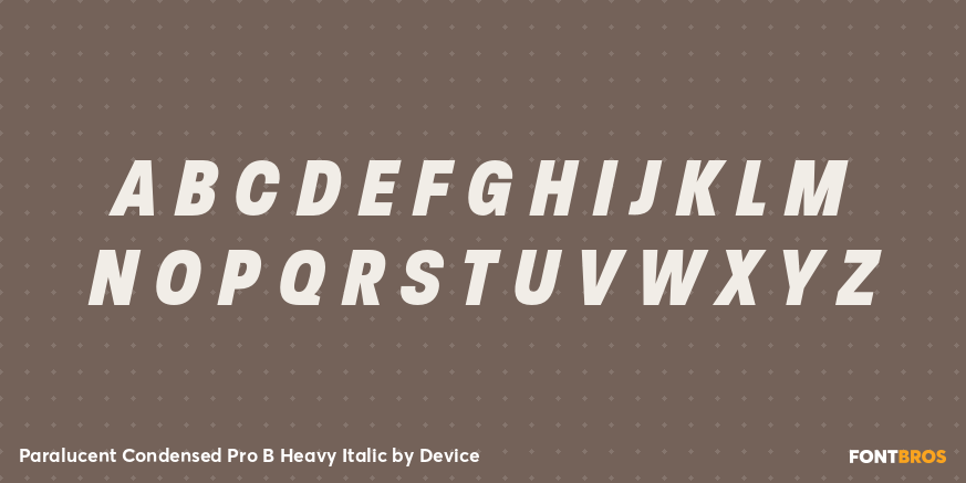 Paralucent Condensed Pro B Heavy Italic Font Poster #1