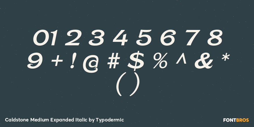 Caldstone Medium Expanded Italic Font Poster #1