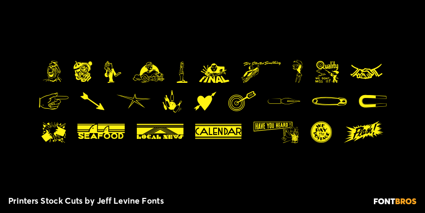 Printers Stock Cuts Font Poster #2