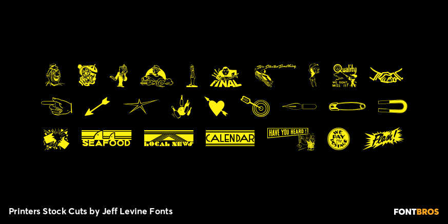Printers Stock Cuts Font Poster #3
