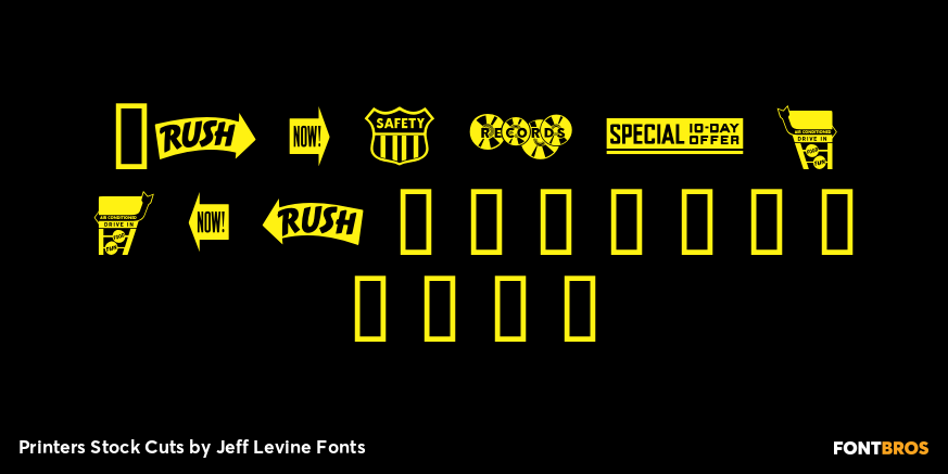 Printers Stock Cuts Font Poster #4