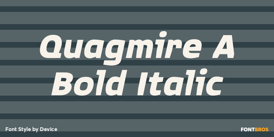 Quagmire A Bold Italic Font Poster #1