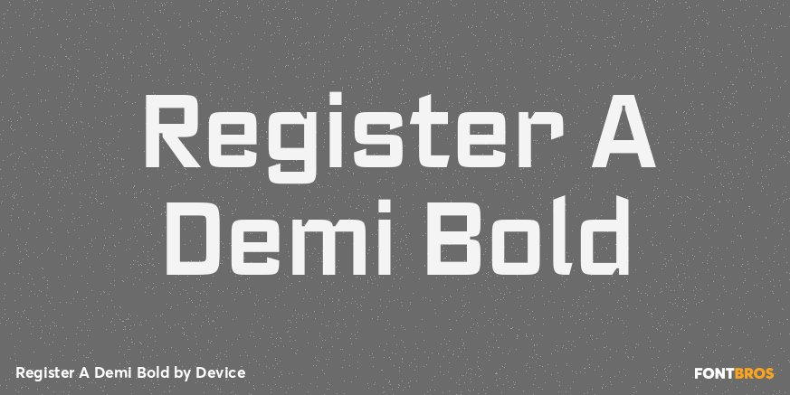 Register A Demi Bold Font Poster #1