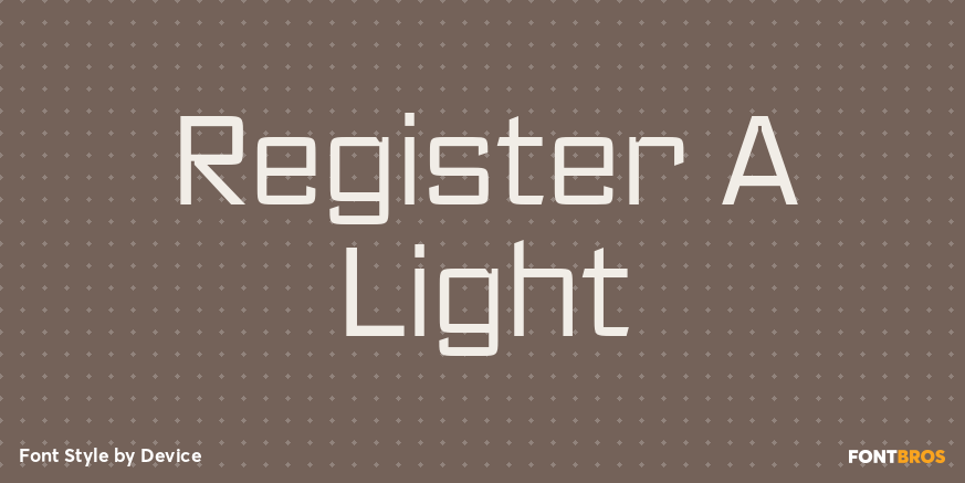 Register A Light Font Poster #1