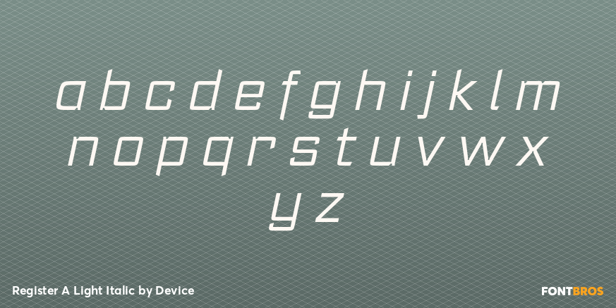 Register A Light Italic Font Poster #3