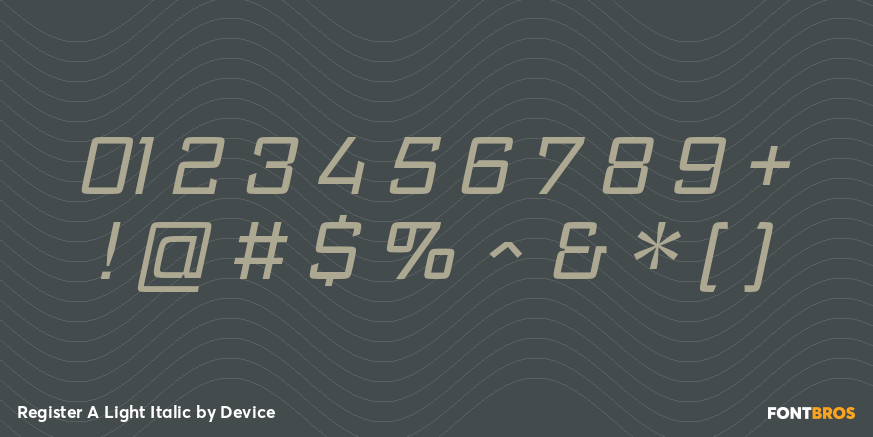Register A Light Italic Font Poster #4
