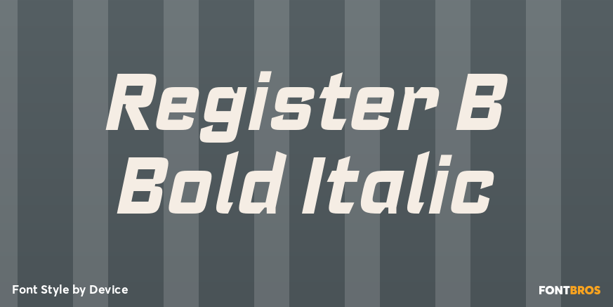 Register B Bold Italic Font Poster #1