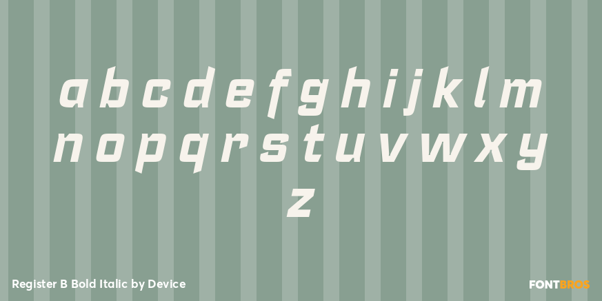 Register B Bold Italic Font Poster #3