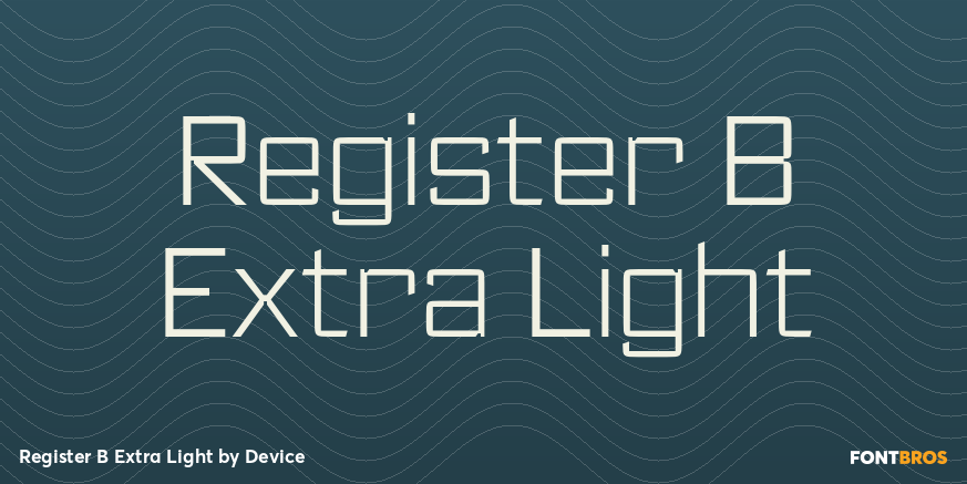 Register B Extra Light Font Poster #1