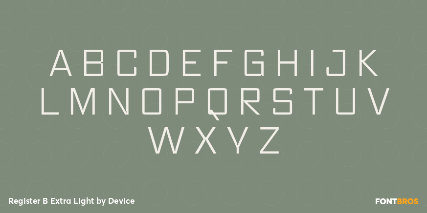 Register B Extra Light Font Poster #2