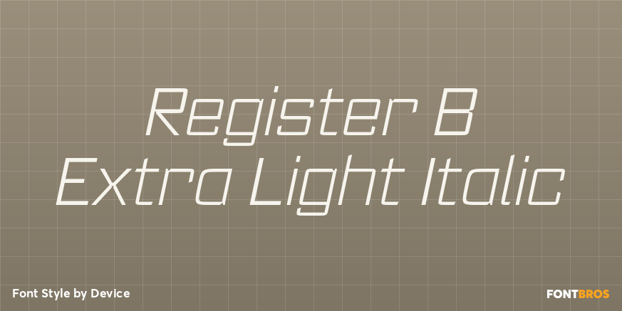 Register B Extra Light Italic Font Poster #1