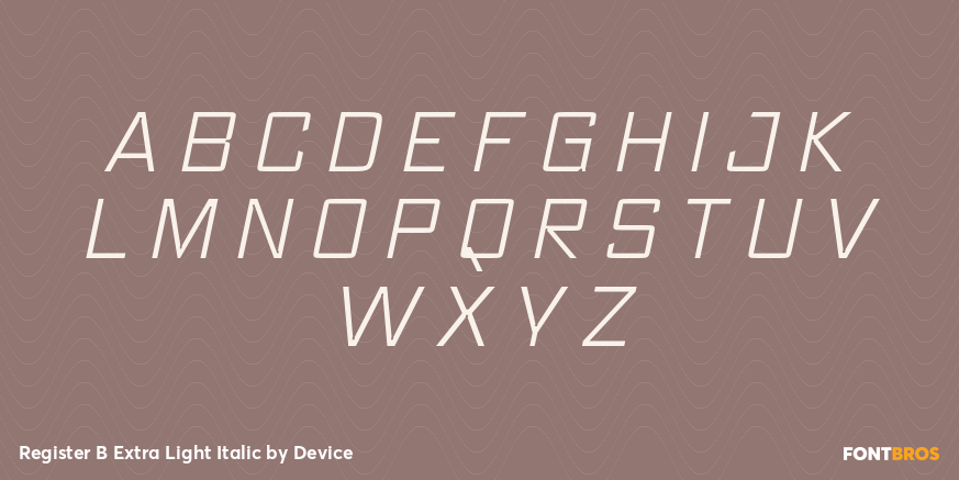 Register B Extra Light Italic Font Poster #2