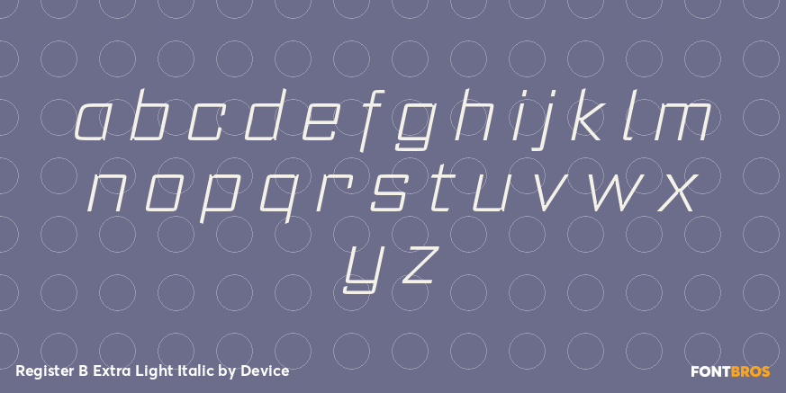 Register B Extra Light Italic Font Poster #3