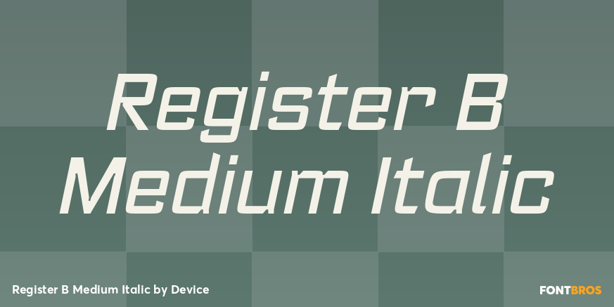Register B Medium Italic Font Poster #1