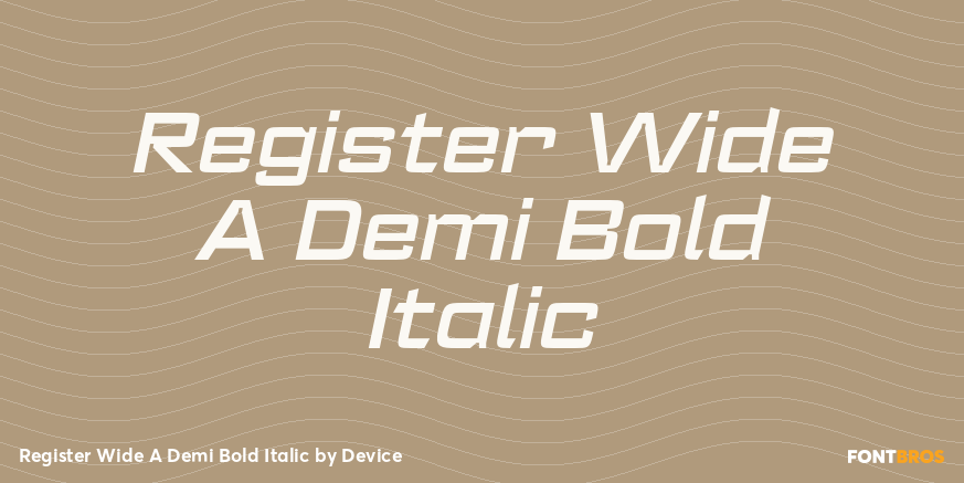 Register Wide A Demi Bold Italic Font Poster #1