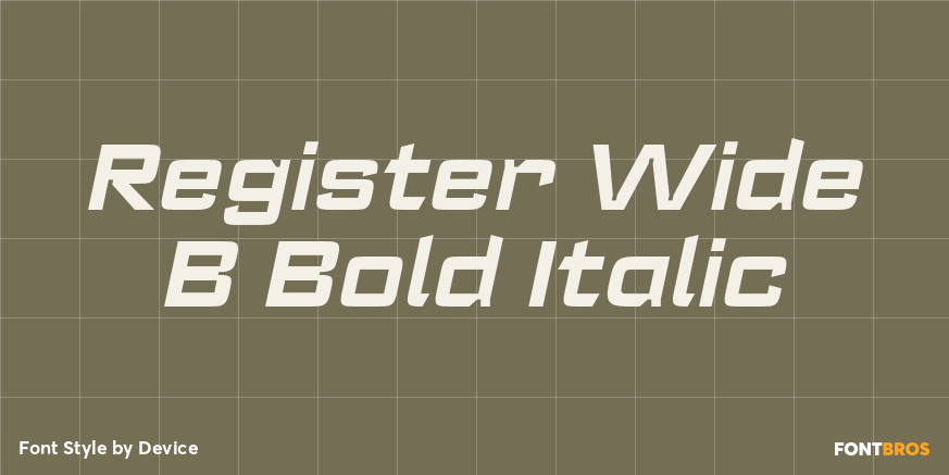 Register Wide B Bold Italic Font Poster #1