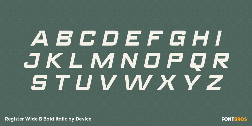 Register Wide B Bold Italic Font Poster #2