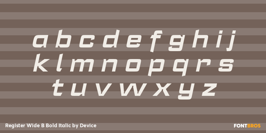 Register Wide B Bold Italic Font Poster #3