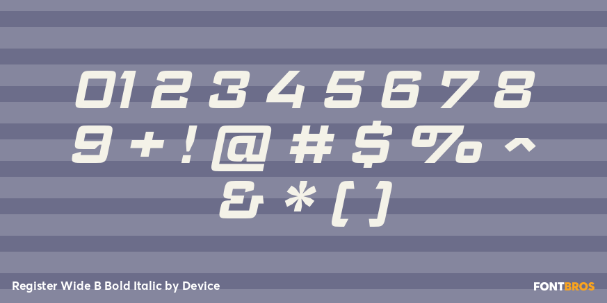 Register Wide B Bold Italic Font Poster #4