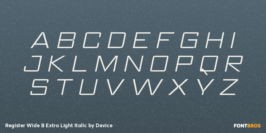Register Wide B Extra Light Italic Font Poster #2
