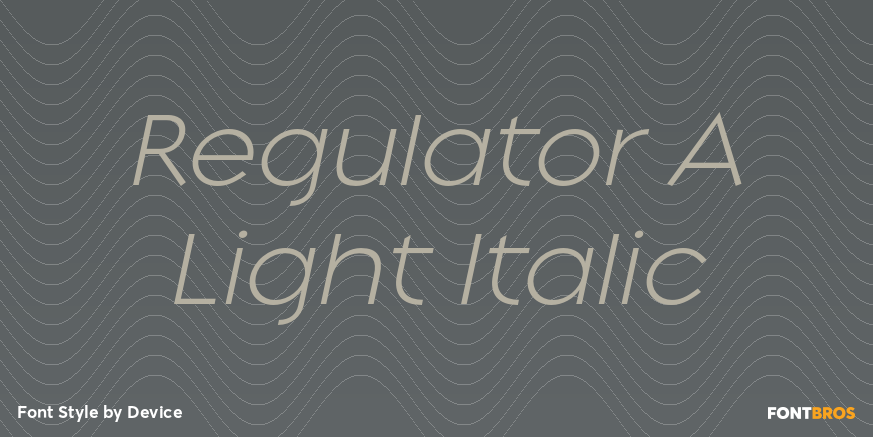 Regulator A Light Italic Font Poster #1