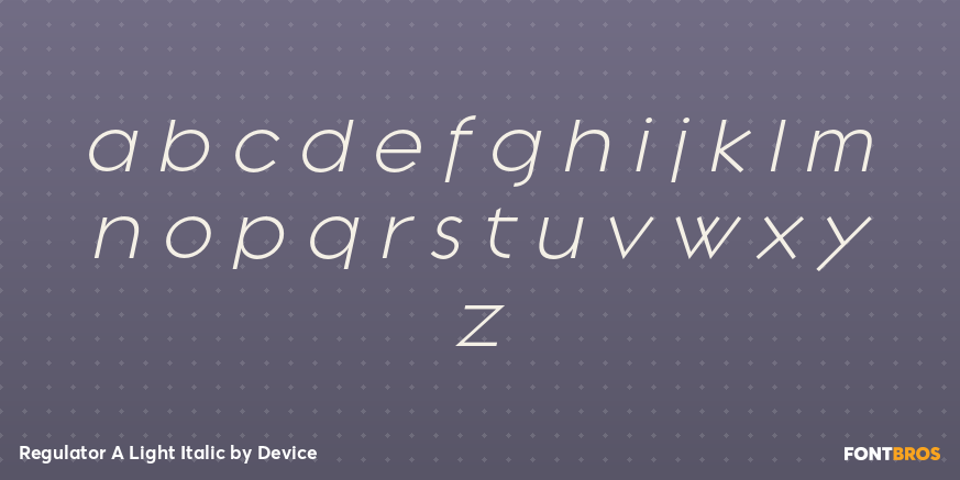 Regulator A Light Italic Font Poster #1