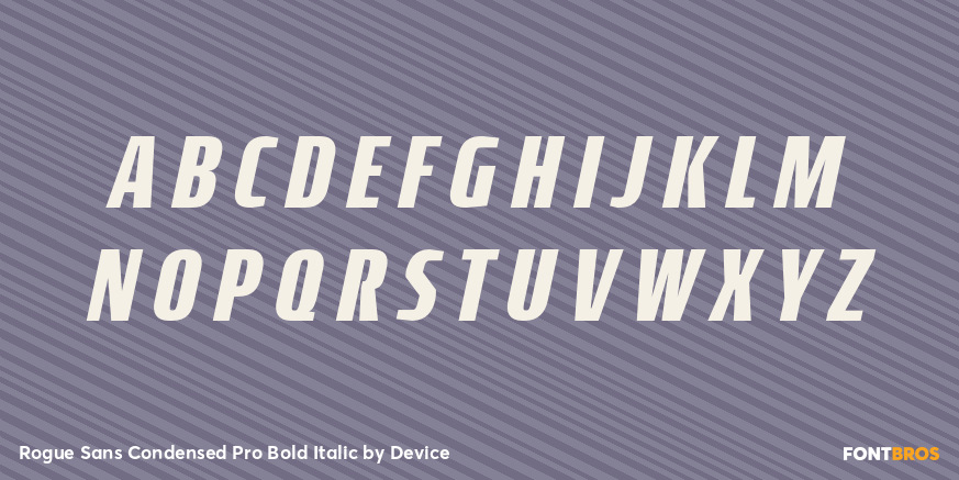 Rogue Sans Condensed Pro Bold Italic Font Poster #2
