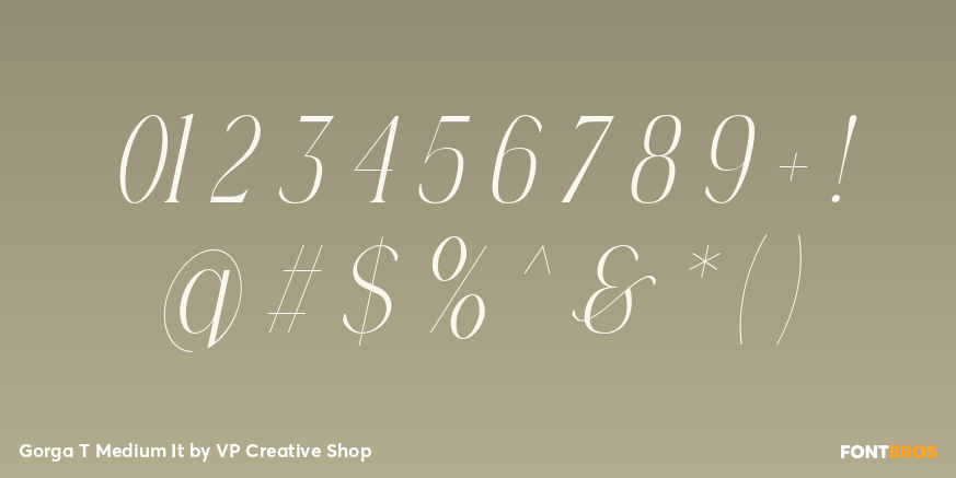 Gorga T Medium It Font Poster #4