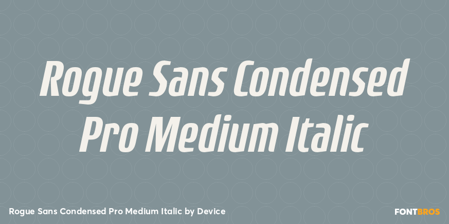 Rogue Sans Condensed Pro Medium Italic Font Poster #1