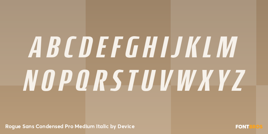 Rogue Sans Condensed Pro Medium Italic Font Poster #2