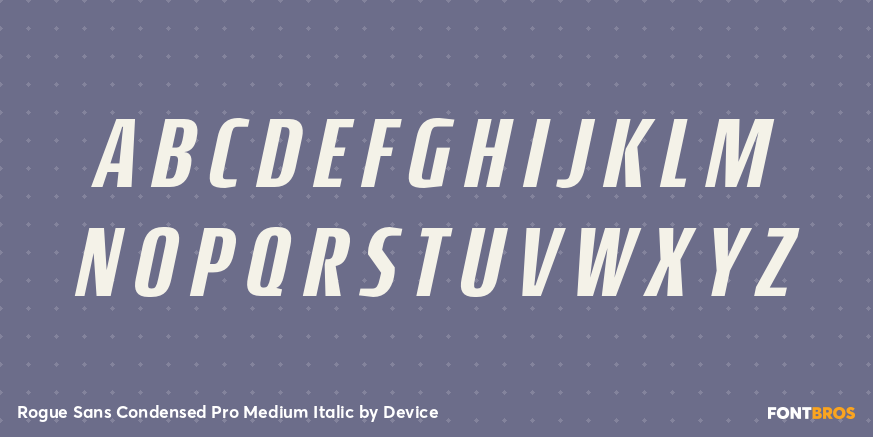 Rogue Sans Condensed Pro Medium Italic Font Poster #1