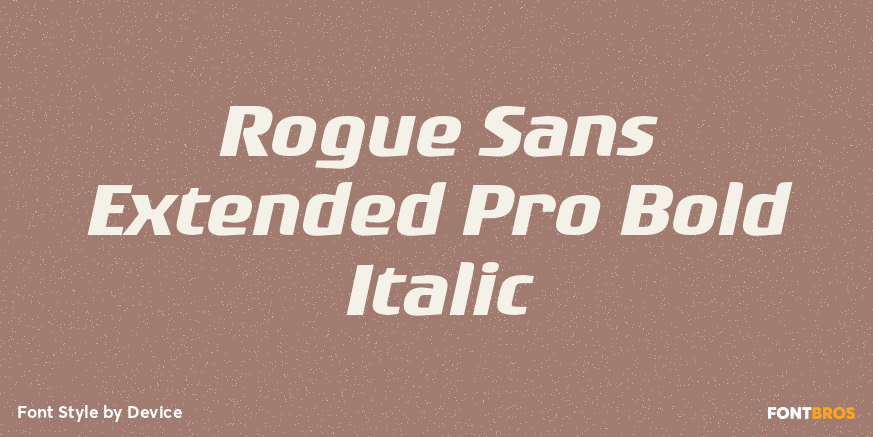 Rogue Sans Extended Pro Bold Italic Font Poster #1