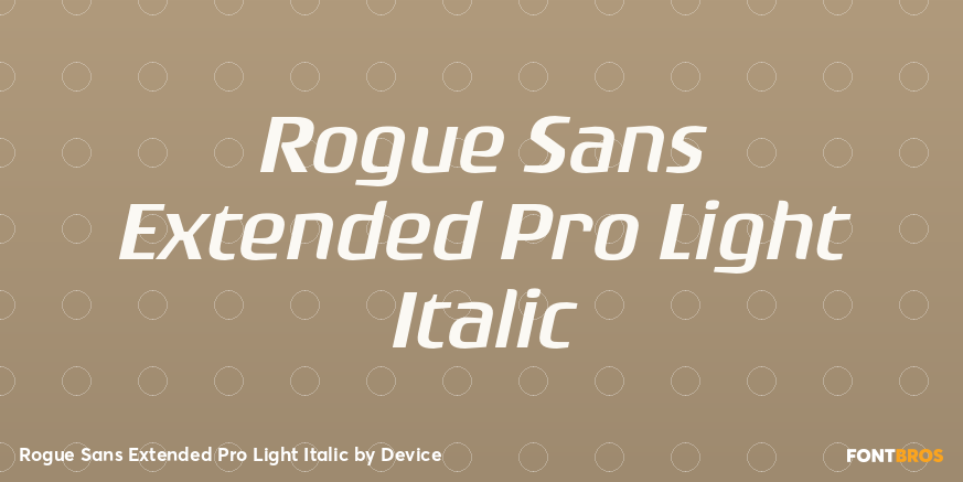 Rogue Sans Extended Pro Light Italic Font Poster #1