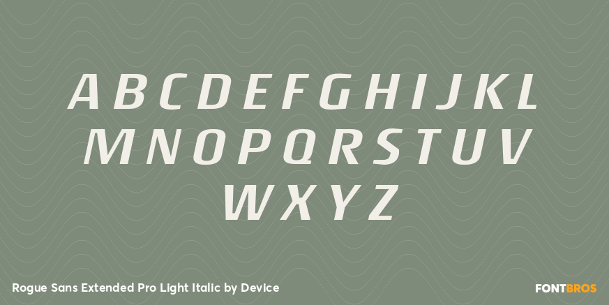 Rogue Sans Extended Pro Light Italic Font Poster #1