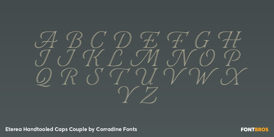 Eterea Handtooled Caps Couple Font Poster #2