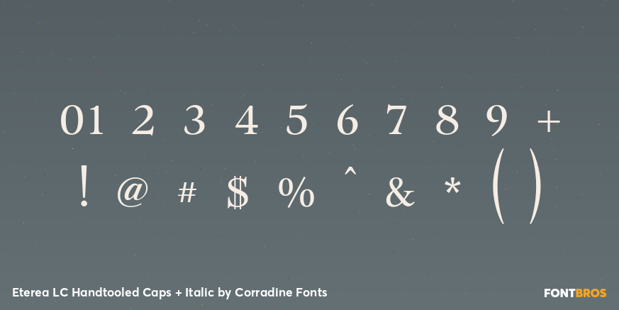 Eterea LC Handtooled Caps + Italic Font Poster #1