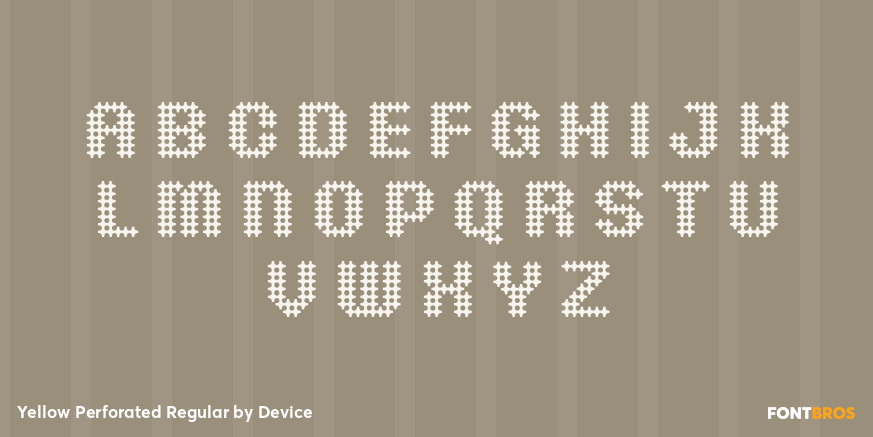 Yellow Perforated Regular Font Poster #1