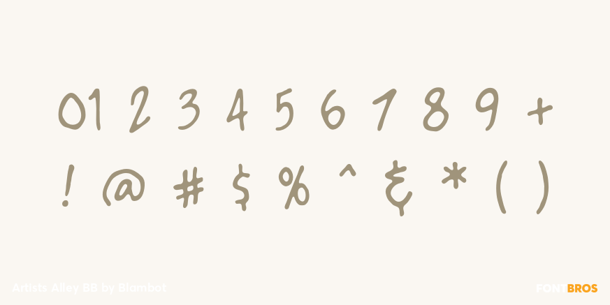 Artists Alley BB Font Poster #4