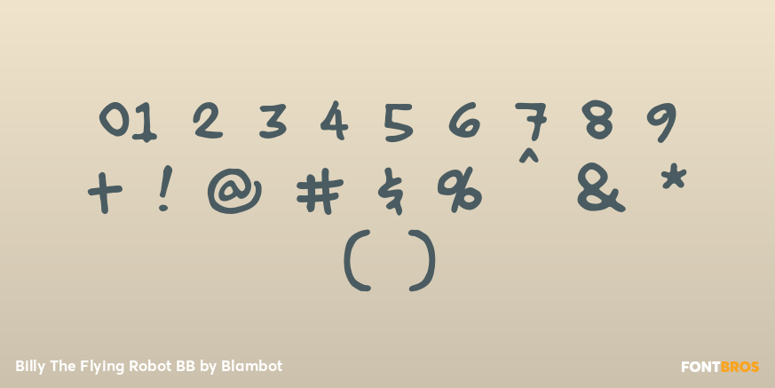 Billy The Flying Robot BB Font Poster #4