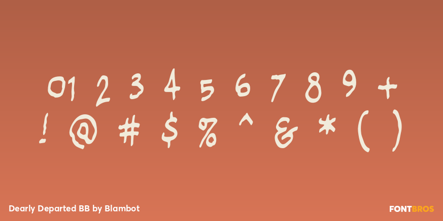 Dearly Departed BB Font Poster #1