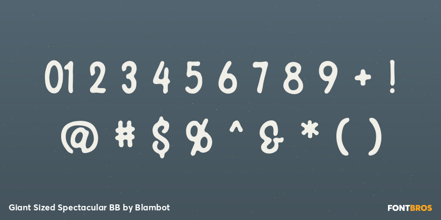 Giant Sized Spectacular BB Font Poster #4