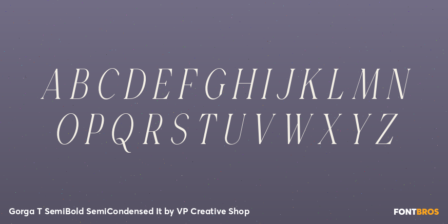 Gorga T SemiBold SemiCondensed It Font Poster #2