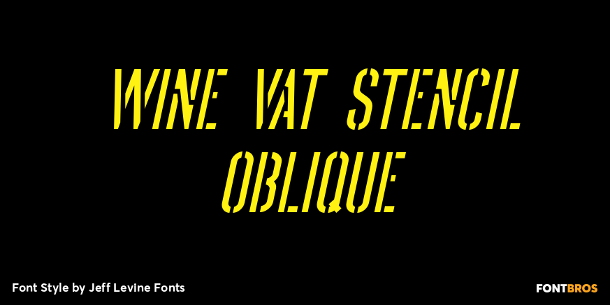Wine Vat Stencil Oblique Font Poster #1
