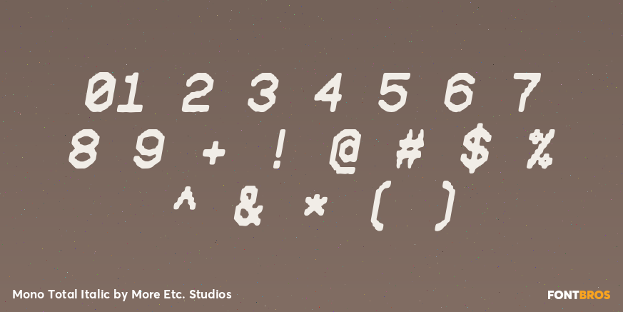 Mono Total Italic Font Poster #4