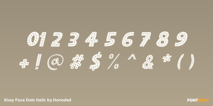 Kissy Face Dots Italic Font Poster #1