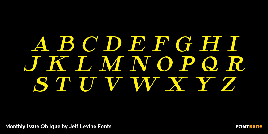 Monthly Issue Oblique Font Poster #3