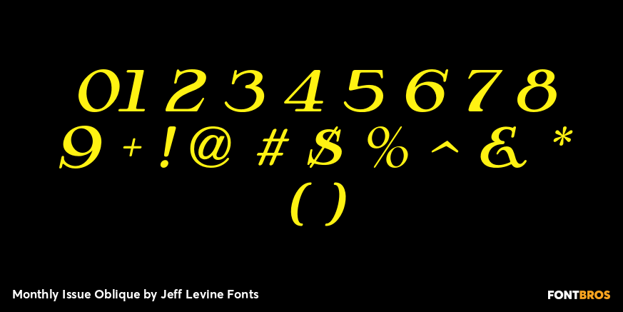 Monthly Issue Oblique Font Poster #4