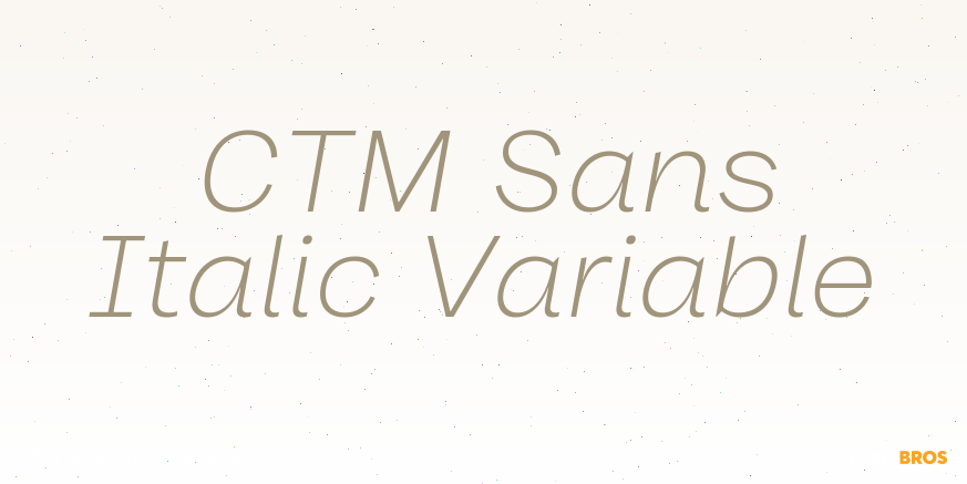 CTM Sans Italic Variable Poster