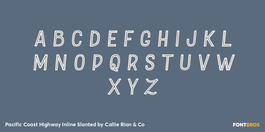 Pacific Coast Highway Inline Slanted Font Poster #2