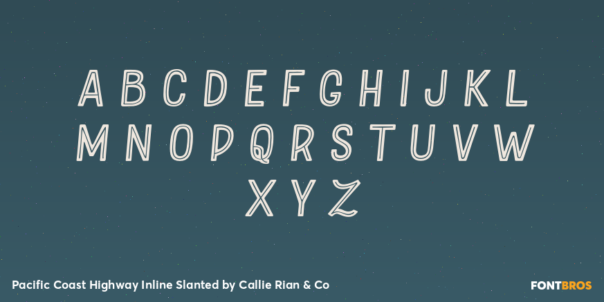 Pacific Coast Highway Inline Slanted Font Poster #3